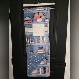 NWT Draper James Blue Book Shelf Decorarive Throw
